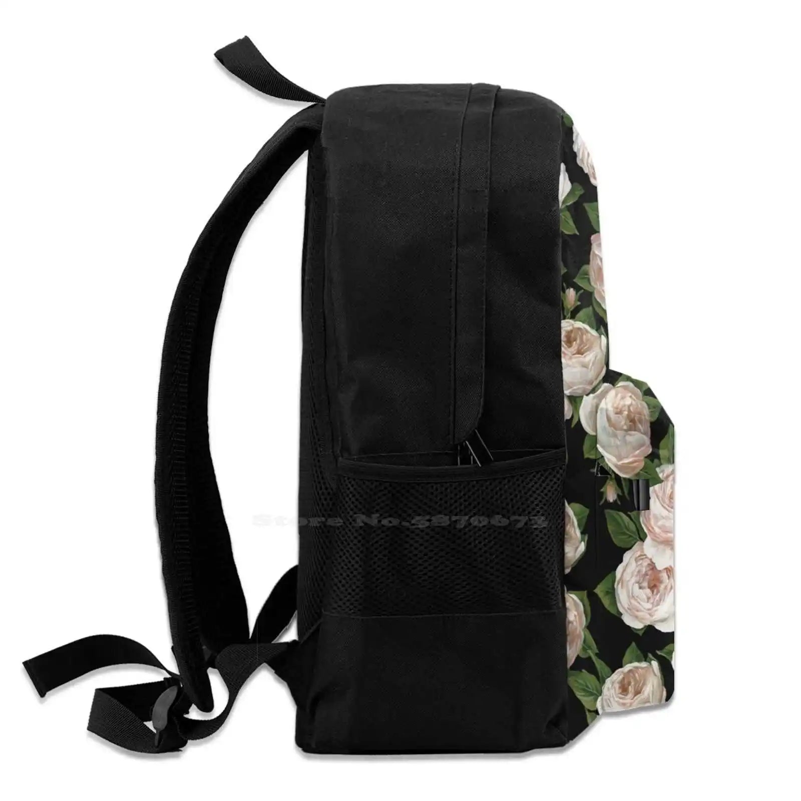 Floral Print Backpack Student School Laptop Travel Bag Spring Summer Blooms