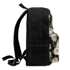 Floral Print Backpack Student School Laptop Travel Bag Spring Summer Blooms