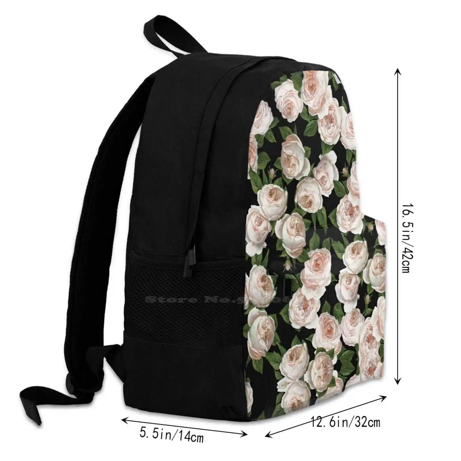 Floral Print Backpack Student School Laptop Travel Bag Spring Summer Blooms