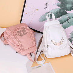 Women Soft Leather Backpack for Girls Travel Back Pack Rucksacks