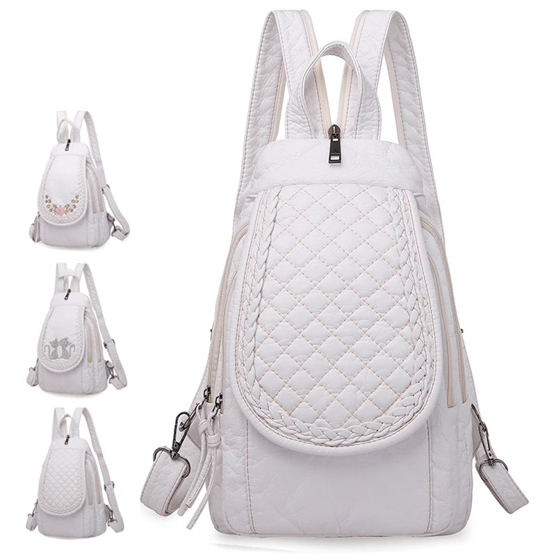 Women Soft Leather Backpack for Girls Travel Back Pack Rucksacks