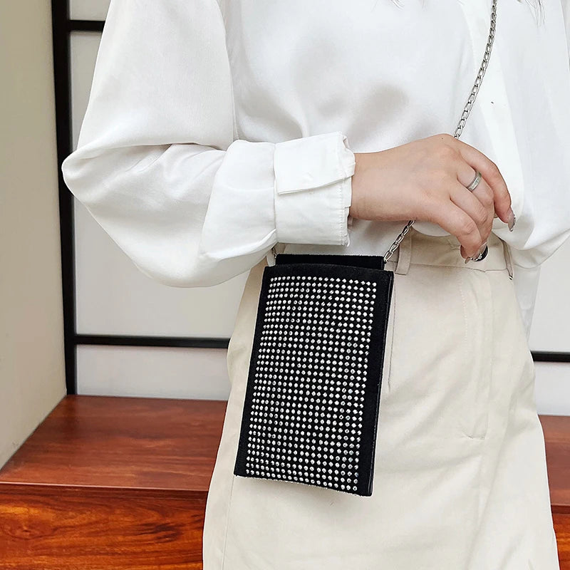 Diamonds Phone Bag Mini Small Handbag Women Shoulder Bag