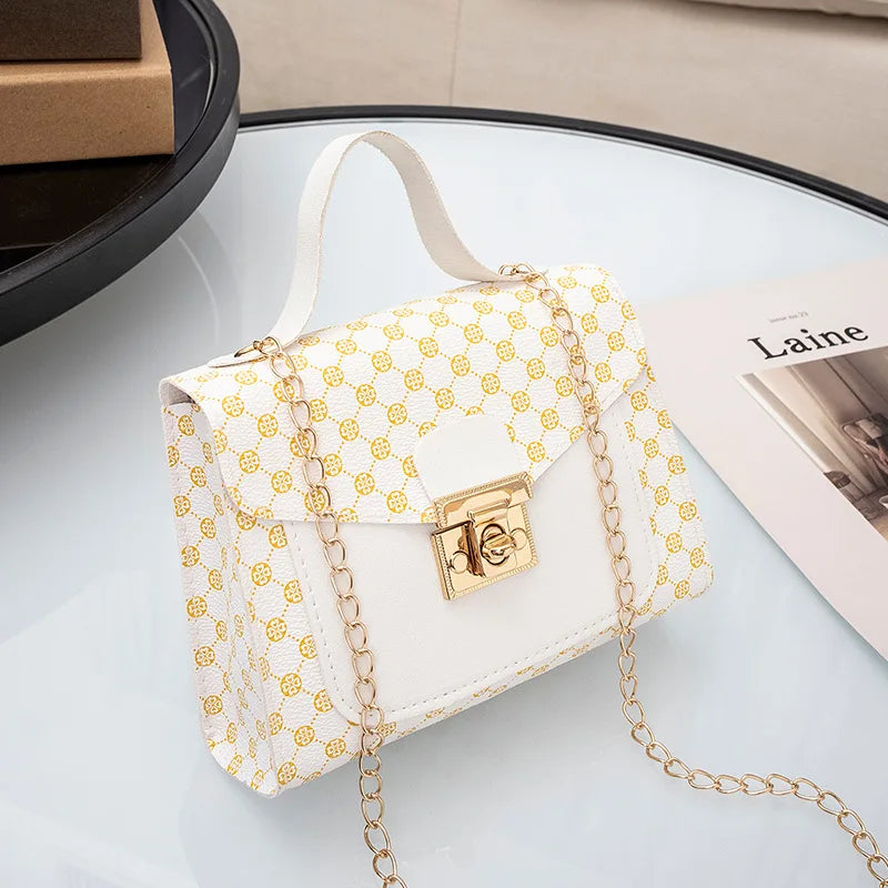 Chain Kelly Messenger Bag Printed Portable Small Square Purse Women Handbag