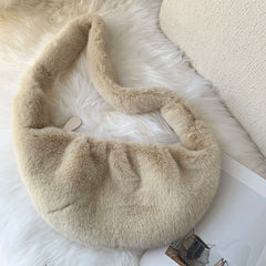 Women Faux Fur Tote Bag Plush Shoulder Bag
