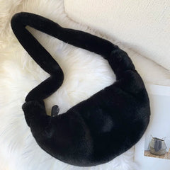 Women Faux Fur Tote Bag Plush Shoulder Bag