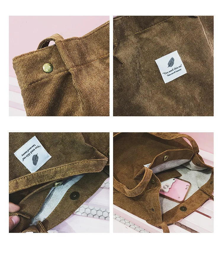 Women's Flannel Velvet Tote Shoulder Bag