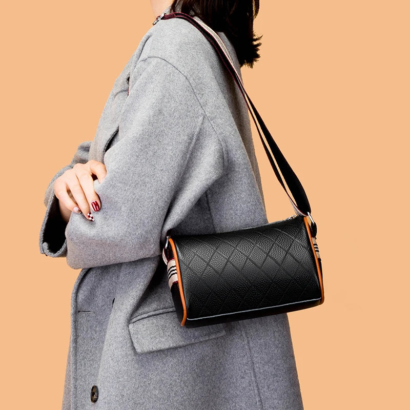 Leather Shoulder Bag Ladies Zipper Handbag High Women's Messenger Bag
