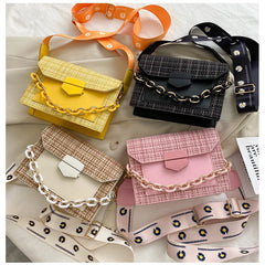 Women's Wide Strap Chain Crossbody Bag