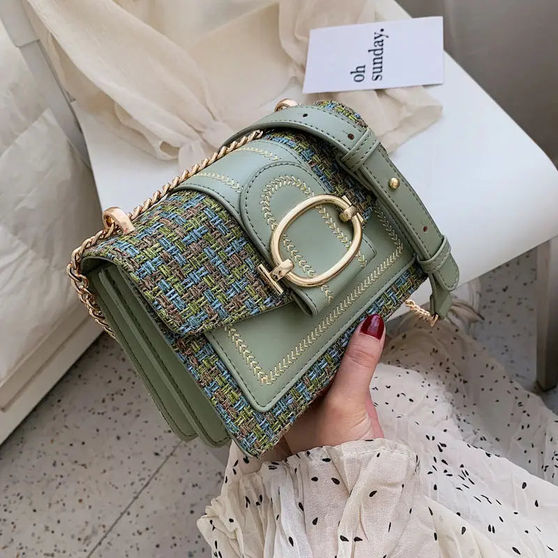 Wide Strap Shoulder Bags for Women Lady Handbags and Purses Chain Messenger