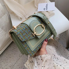 Wide Strap Shoulder Bags for Women Lady Handbags and Purses Chain Messenger