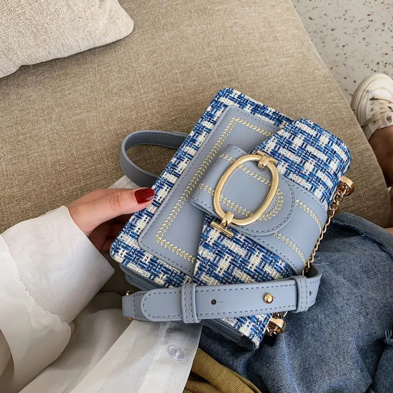 Wide Strap Shoulder Bags for Women Lady Handbags and Purses Chain Messenger