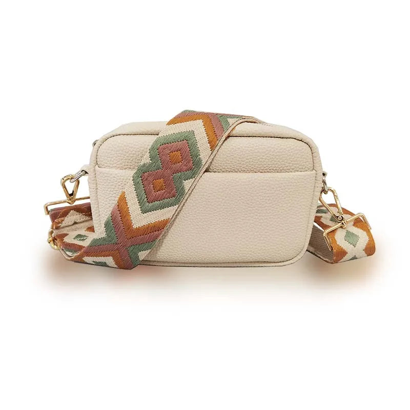 Wide Strap Women Bags Shoulder Crossbody Solid Classic Ladies Handbags