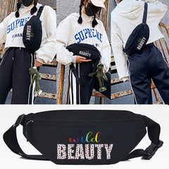 Letter Printing Waist Bag Crossbody Chest Pack