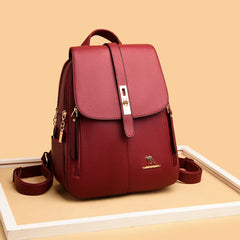 Winter Women Leather Backpacks Shoulder Bags Female Backpack Ladies Travel