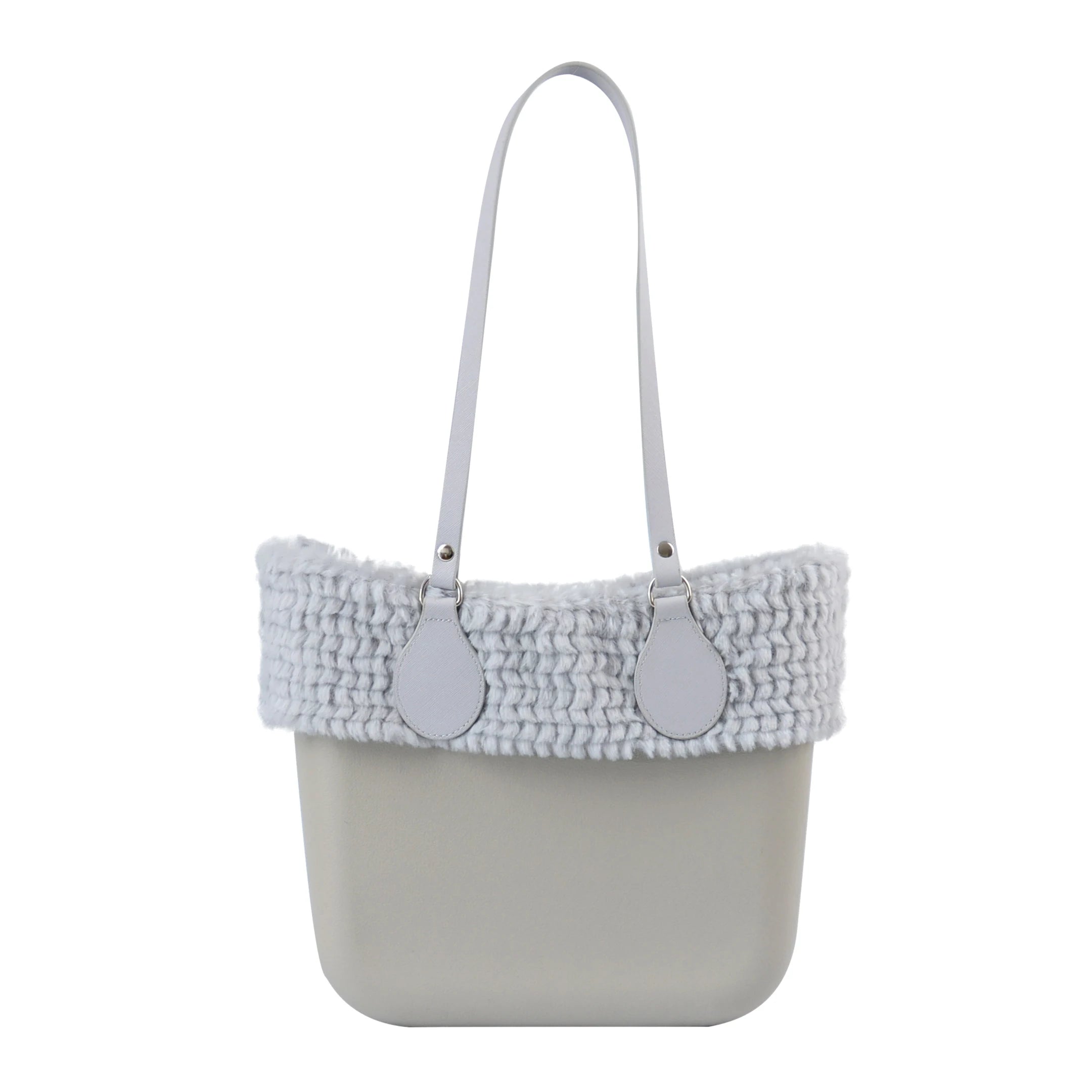 Winter Autumn Candy O Bag Classic Mini with Furry Wool Plush Fur Trim