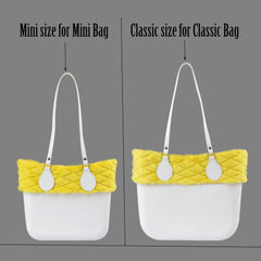 Winter Autumn Candy O Bag Classic Mini with Furry Wool Plush Fur Trim