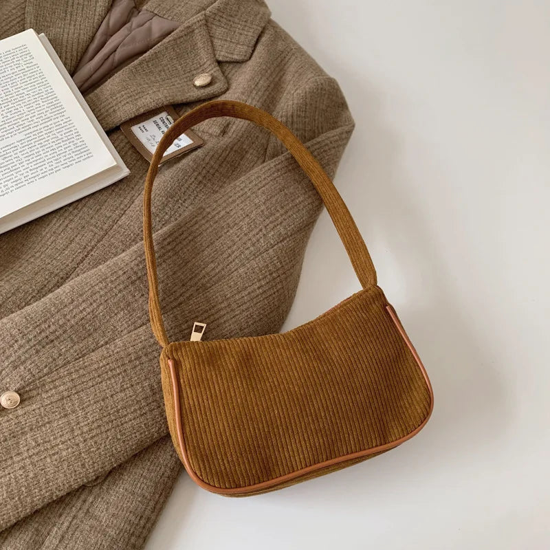 Winter Corduroy Women's Underarm Bag