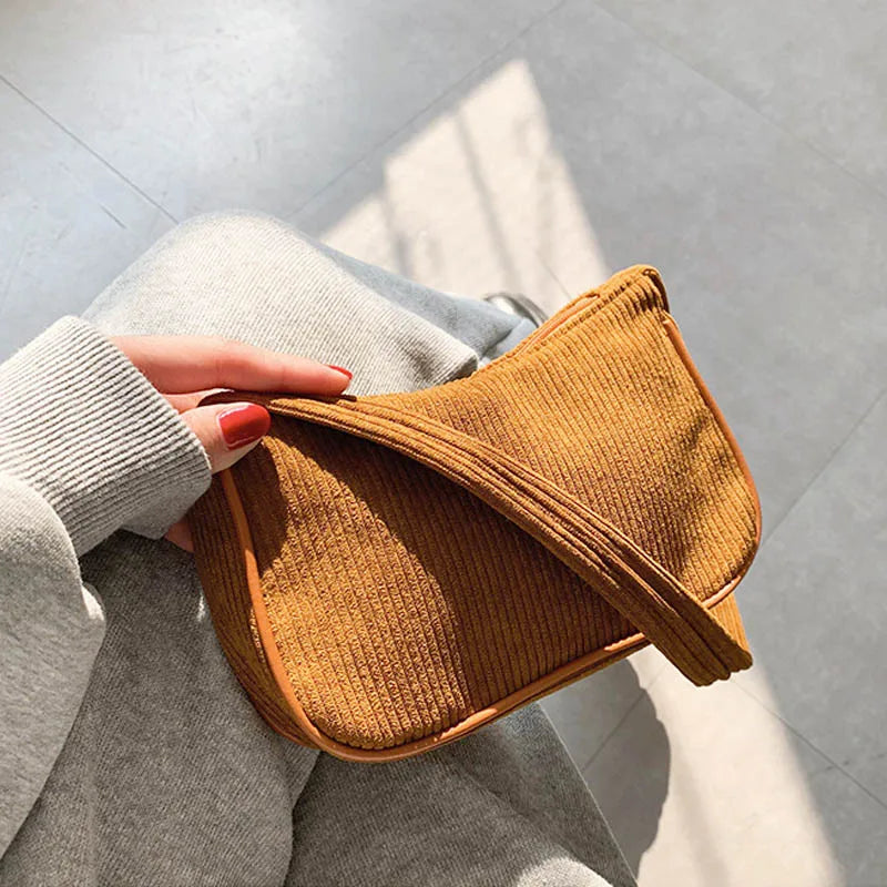 Winter Corduroy Women's Underarm Bag