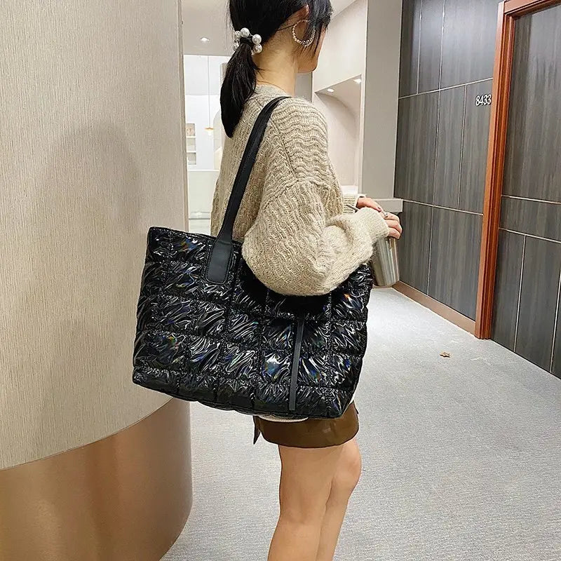 Women's Winter Down Bag Space Cotton Shoulder Handbag