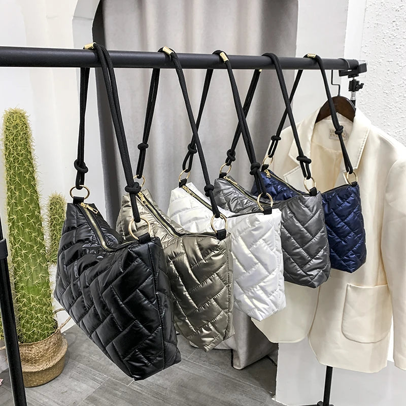 Winter Waterproof Soft Fluffy Down Shoulder Bag Women