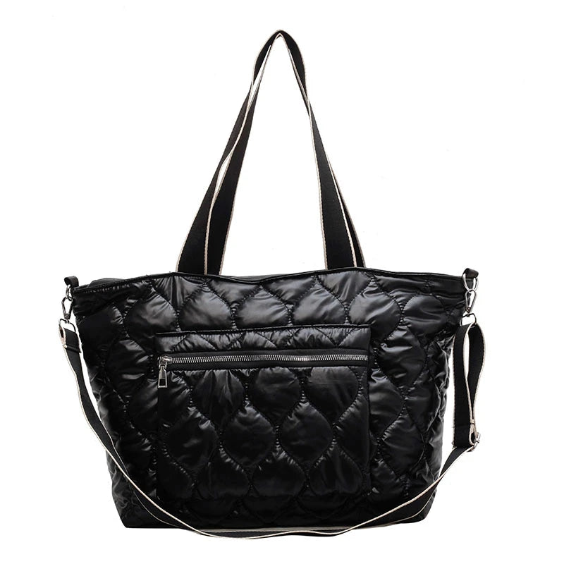 Fashionable Winter Tote Bag with Large Pockets Zipper