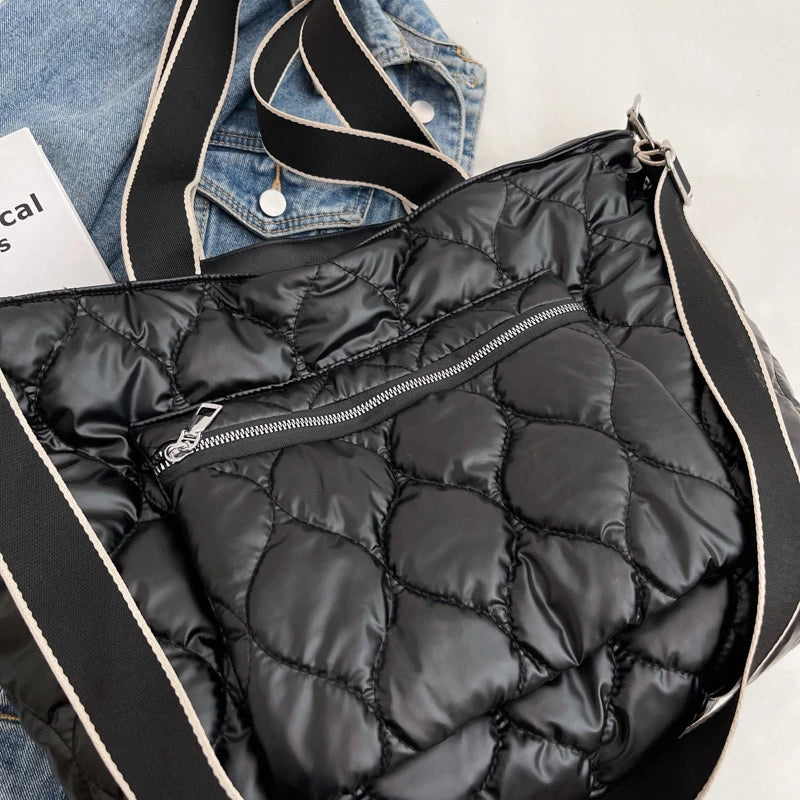 Fashionable Winter Tote Bag with Large Pockets Zipper