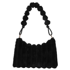 Winter Fluffy Female Shopping Tote Plush Soft Handbags for Girls