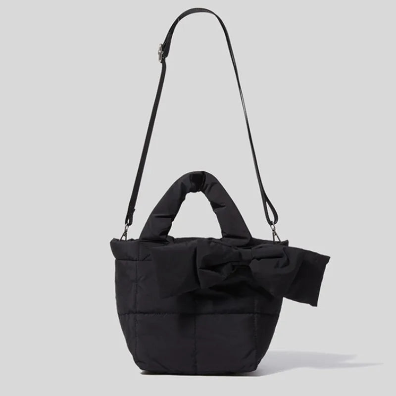 Winter Lady Down Bag Space Cotton Tote Bag Solid Shoulder Bag Women