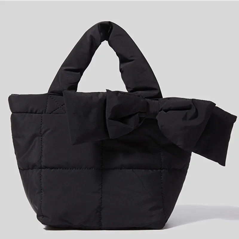 Winter Lady Down Bag Space Cotton Tote Bag Solid Shoulder Bag Women
