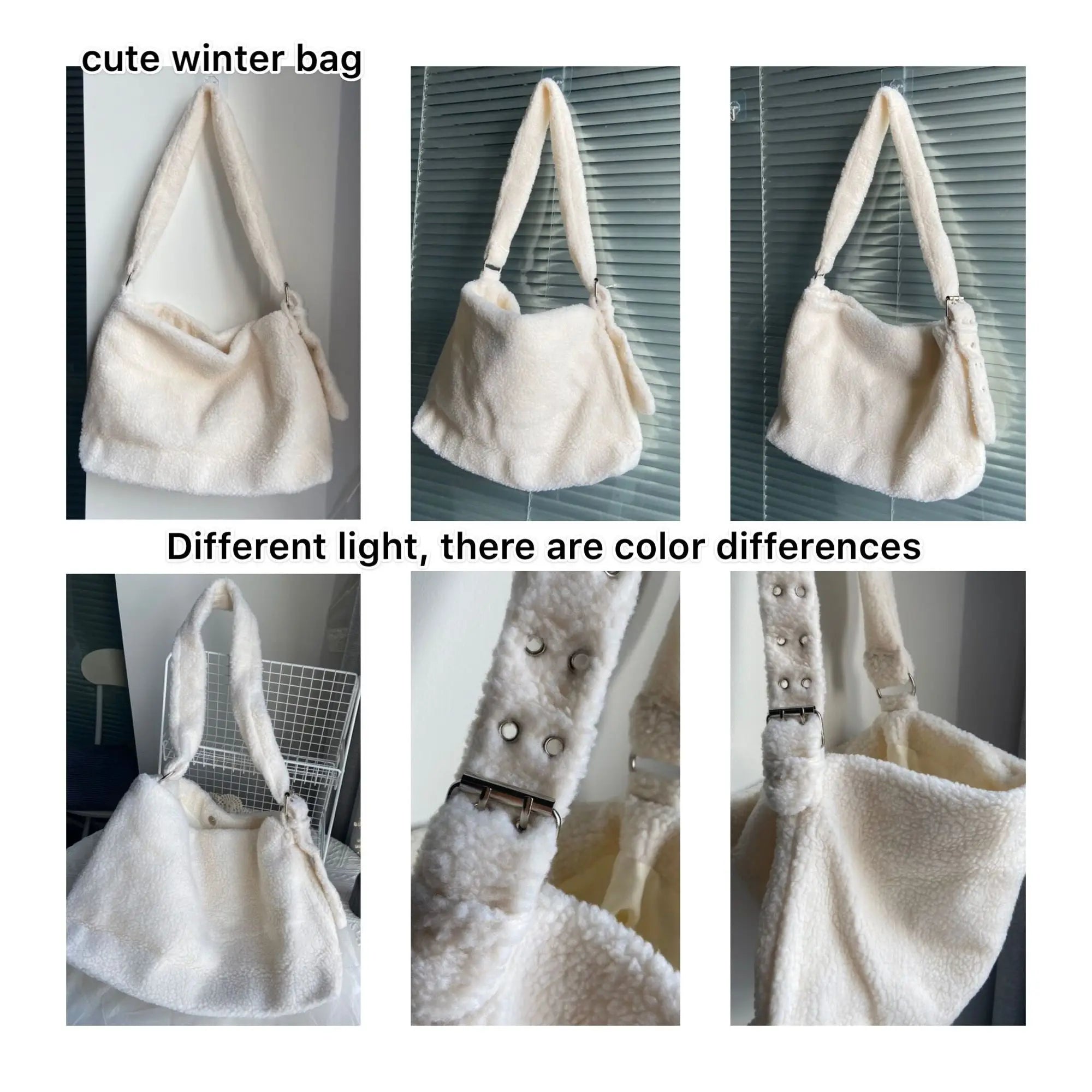 Winter Lamb Faux Fur Ladies Shoulder Bag Soft Plush Women Messenger Bag