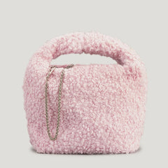 Winter Lambswool Women Handbag Hobos Shoulder Bags Faux Fur Chains Crossbody