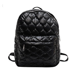 Winter Large Capacity Women's Backpack High Down Fabric Backpacks for Girls