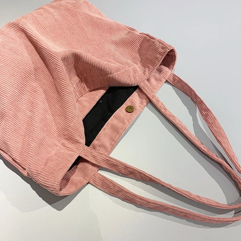 Winter Corduroy Shoulder Bag Large Capacity Tote