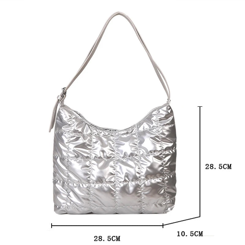 Winter Cotton Women's Shoulder Bag Large Capacity Tote Bags Soft Handbags