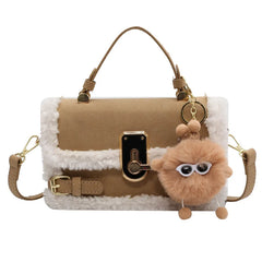 Winter Plush Bags Women Handbags Doll Shoulder Messenger Bag