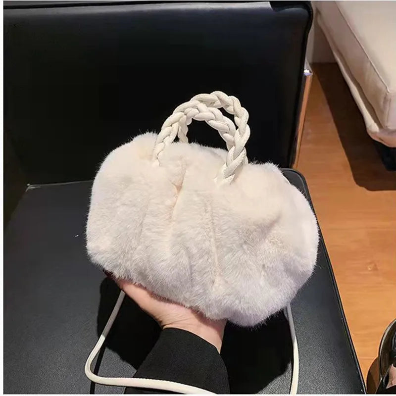 Winter Plush Cloud Crossbody Bag for Women