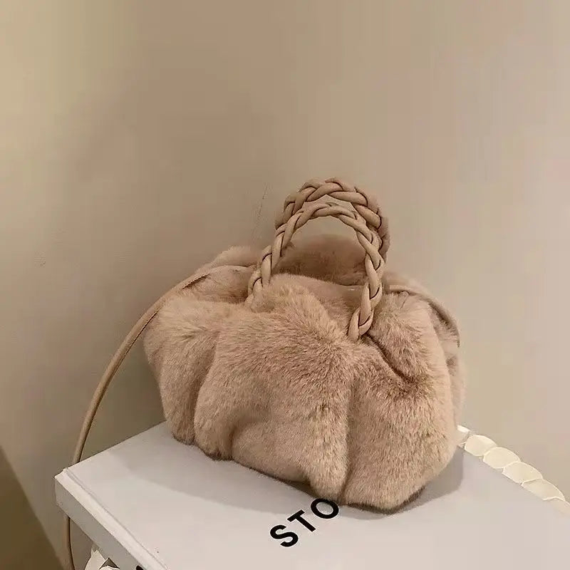 Winter Plush Cloud Crossbody Bag for Women
