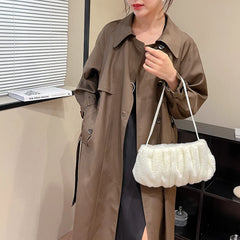 Winter Plush Handbag Faux Fur Tote Bag Cloud Bag Small Hobo Purse