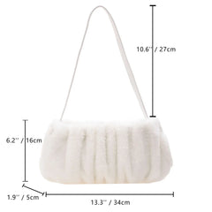 Winter Plush Handbag Faux Fur Tote Bag Cloud Bag Small Hobo Purse