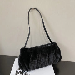 Winter Plush Handbag Faux Fur Tote Bag Cloud Bag Small Hobo Purse