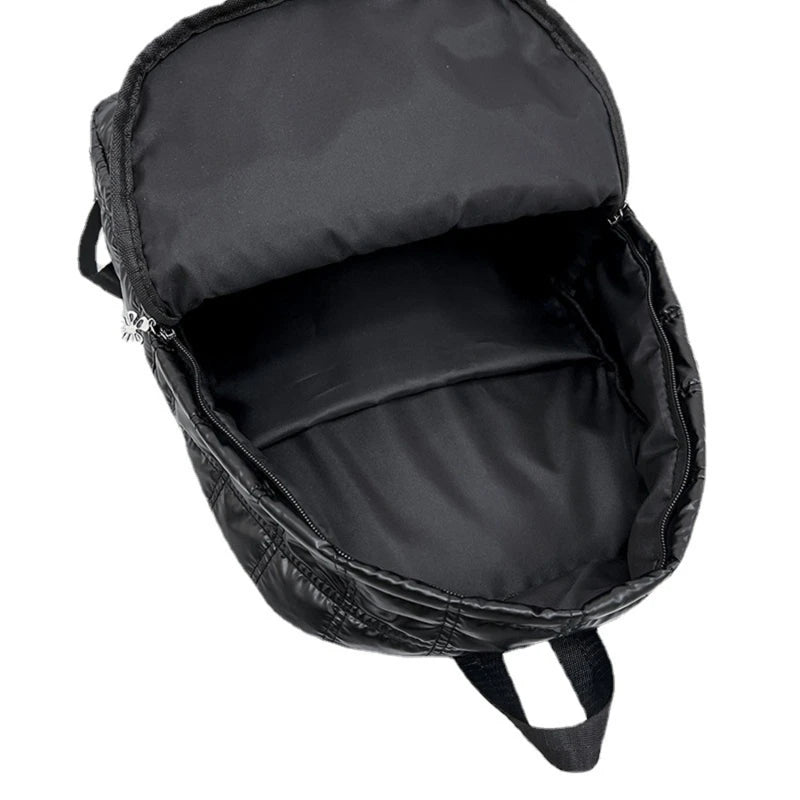 Quilted Plaid Women's Backpack Down Casual Female Backpack
