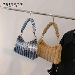 Plush Fluffy Winter Shopper Underarm Bag for Women