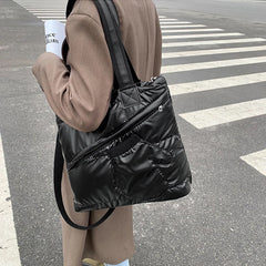 Winter Soft Fluffy Cotton Shoulder Bag Waterproof Casual Travel Handbag