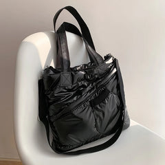 Winter Soft Fluffy Cotton Shoulder Bag Waterproof Casual Travel Handbag
