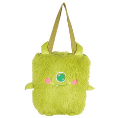 Soft Plush Shoulder Bag Little Monster Embroidery Handbag Faux Fur Women Bags