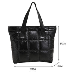 Winter Space Cotton Handbag Large Capacity Shoulder Bag Nylon Tote Bag
