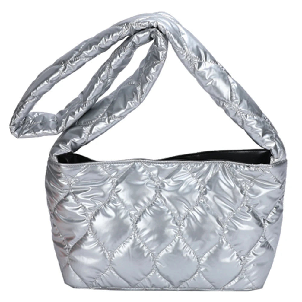 Winter Space Padded Handbag Rhombic Quilted Bags Women's Messenger Bag