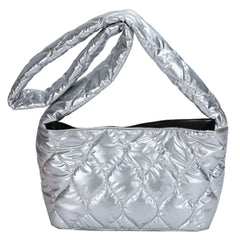 Winter Space Padded Handbag Rhombic Quilted Bags Women's Messenger Bag