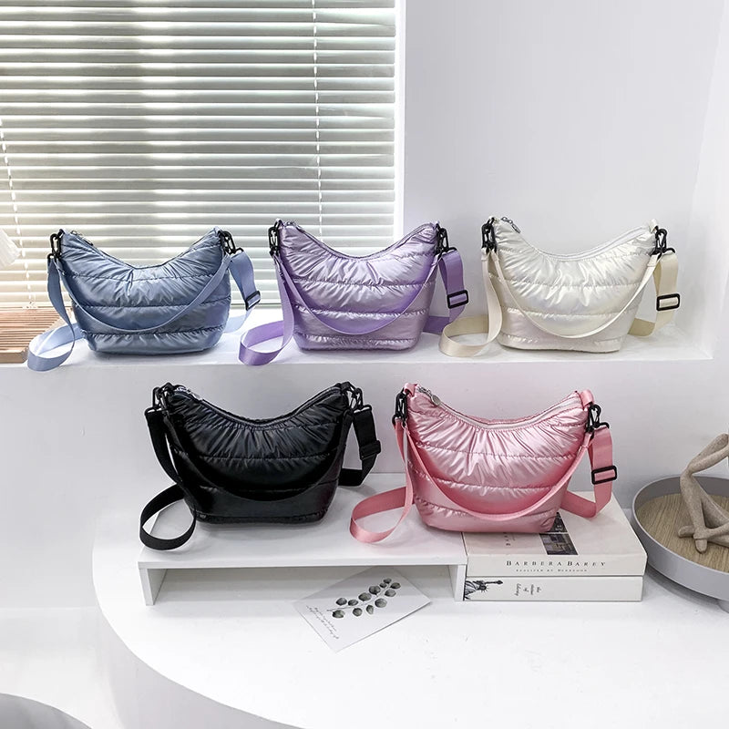 Winter Quilted Crossbody Bag for Women