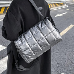 Winter Style Space Cotton Shoulder Bags for Women Big Nylon